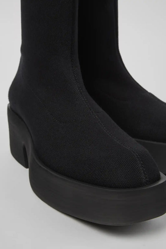 Billie TENCEL® Black textile boots for women