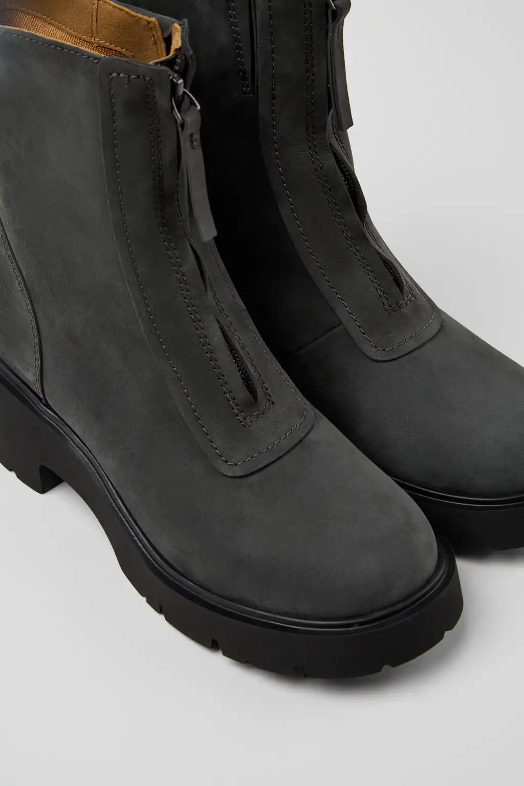 Milah Black Leather Ankle Boots for Women.