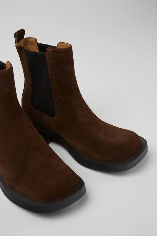 MIL 1978 Brown nubuck Chelsea boots for women