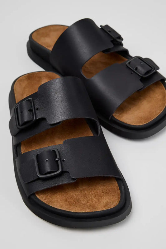 Lluc Sandal Black Leather Sandals for Women.