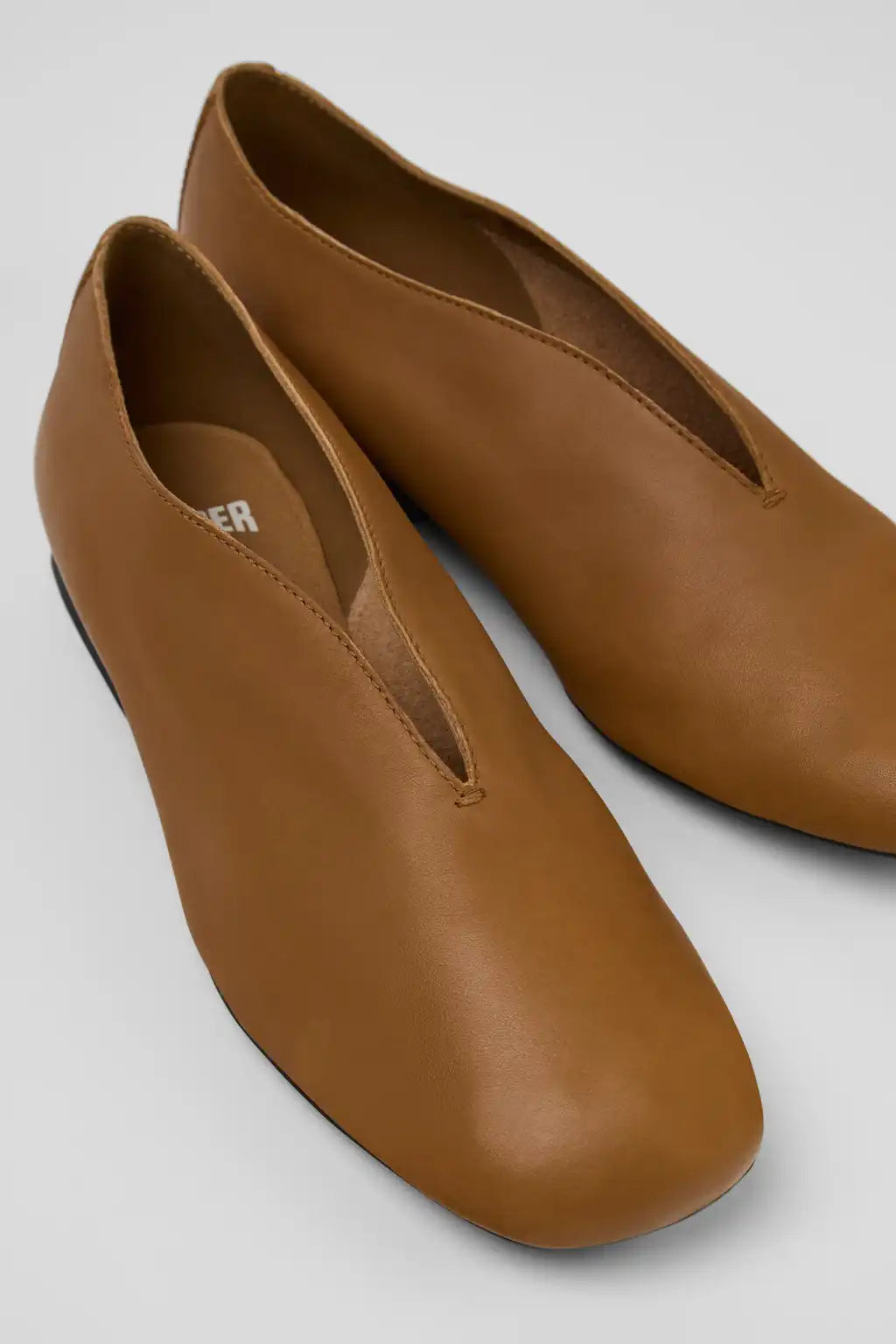 Casi Myra Black Leather Ballerinas for Women.