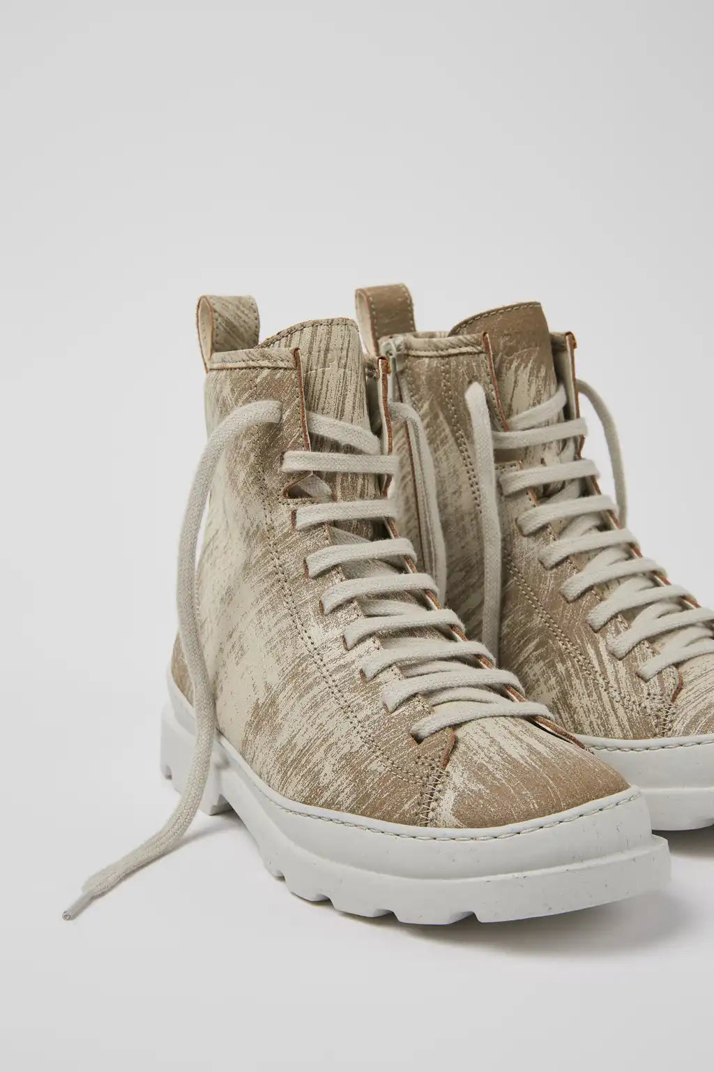 Brutus White-beige brushed nubuck boots for women