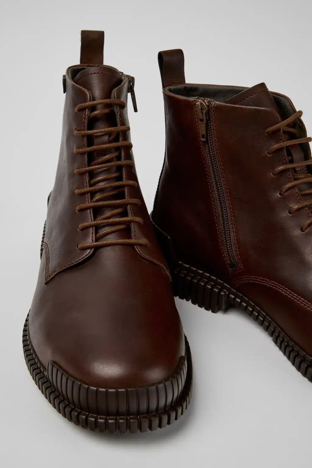Pix Black Leather Ankle Boots for Men.