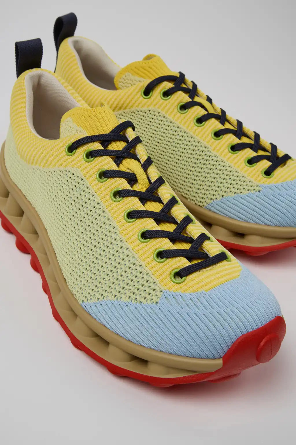 Camper x SUNNEI - PELOTISSIMA Green, Blue and White Textile Sneakers for Men.
