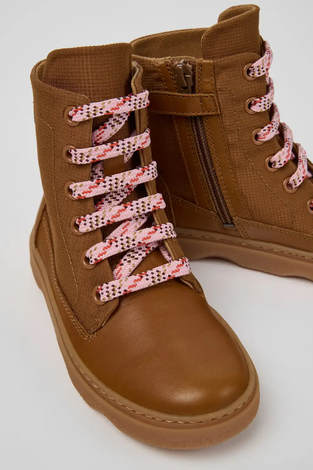 Kiddo Black Textile and Leather Ankle Boots for Kids.