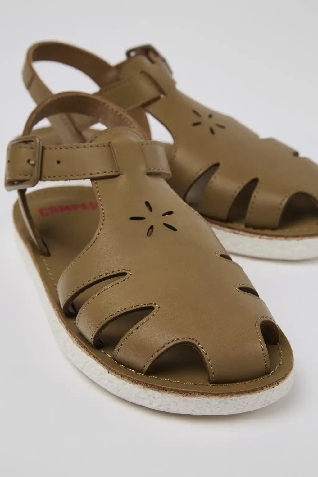 Miko Gray Leather Sandal