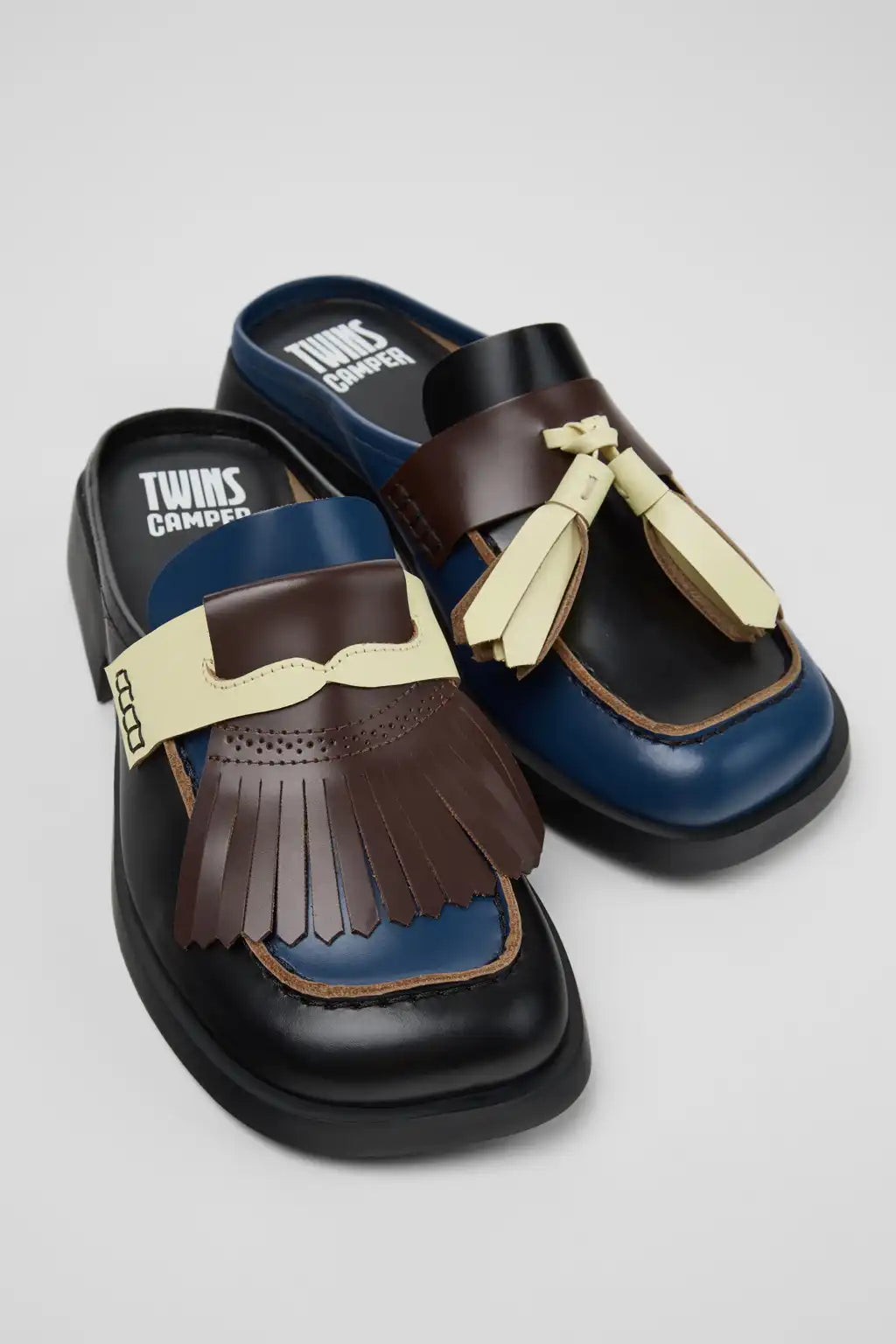 Twins Multicolor Leather Moccasins for Women.