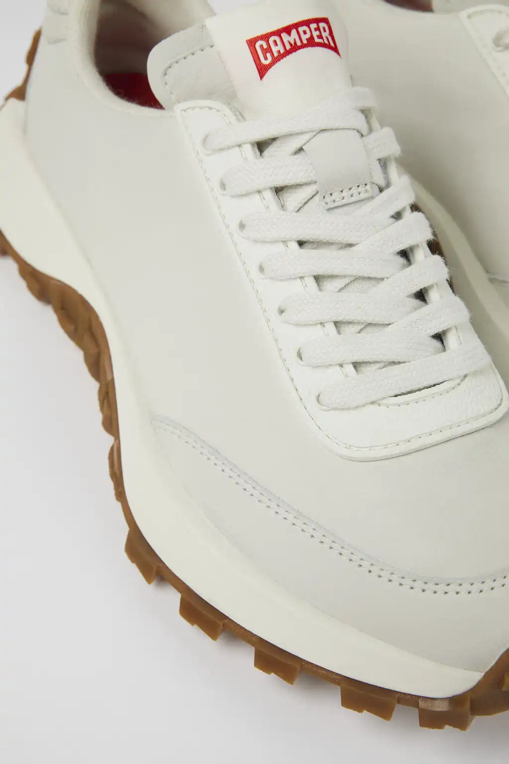 Drift Trail White Leather Sneakers for Women.