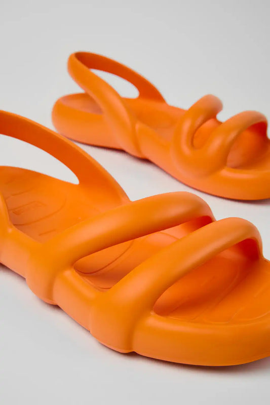 Kobarah Flat Orange Synthetic Sandals for Men.