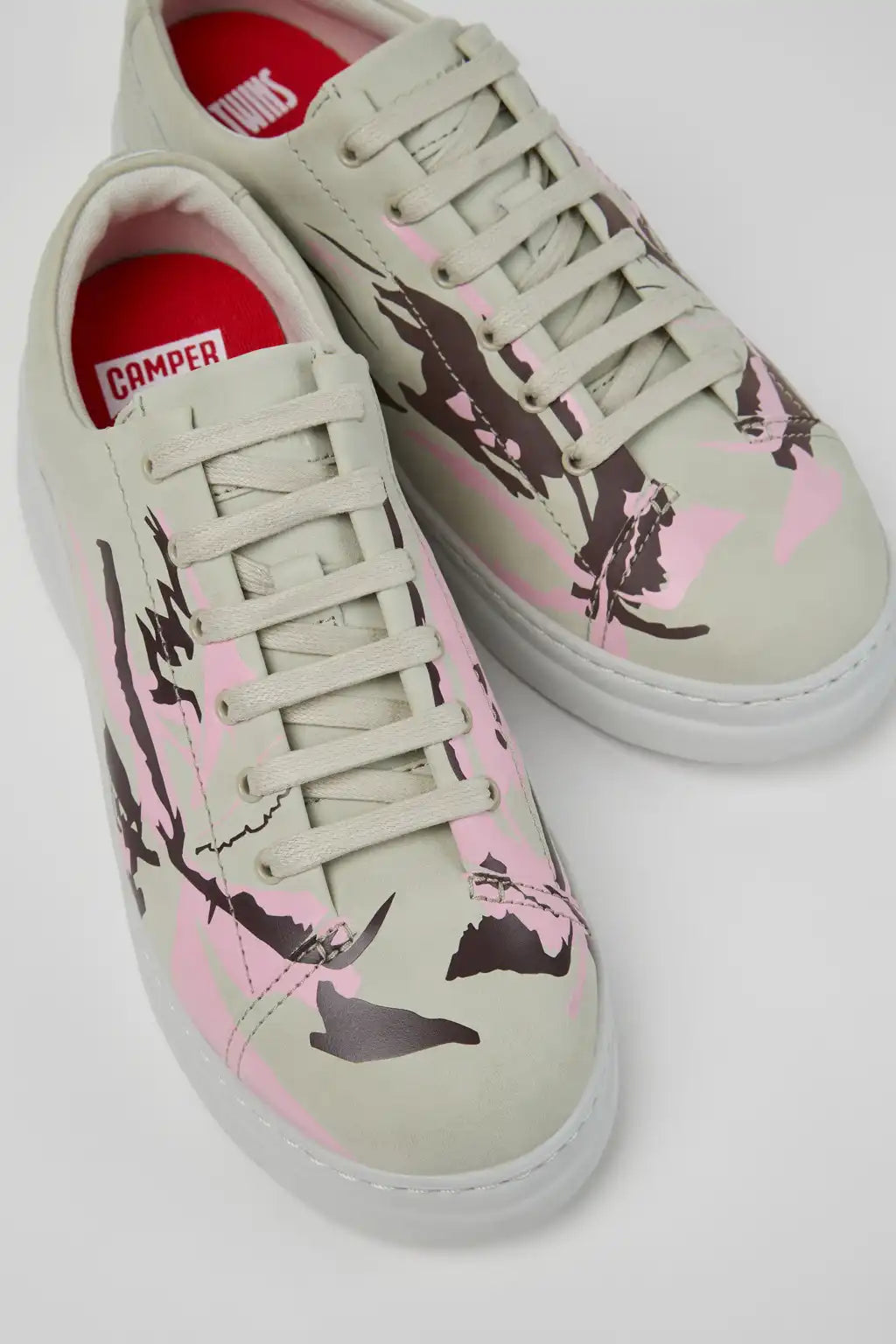 Runner Up Pink Leather Sneakers for Women.