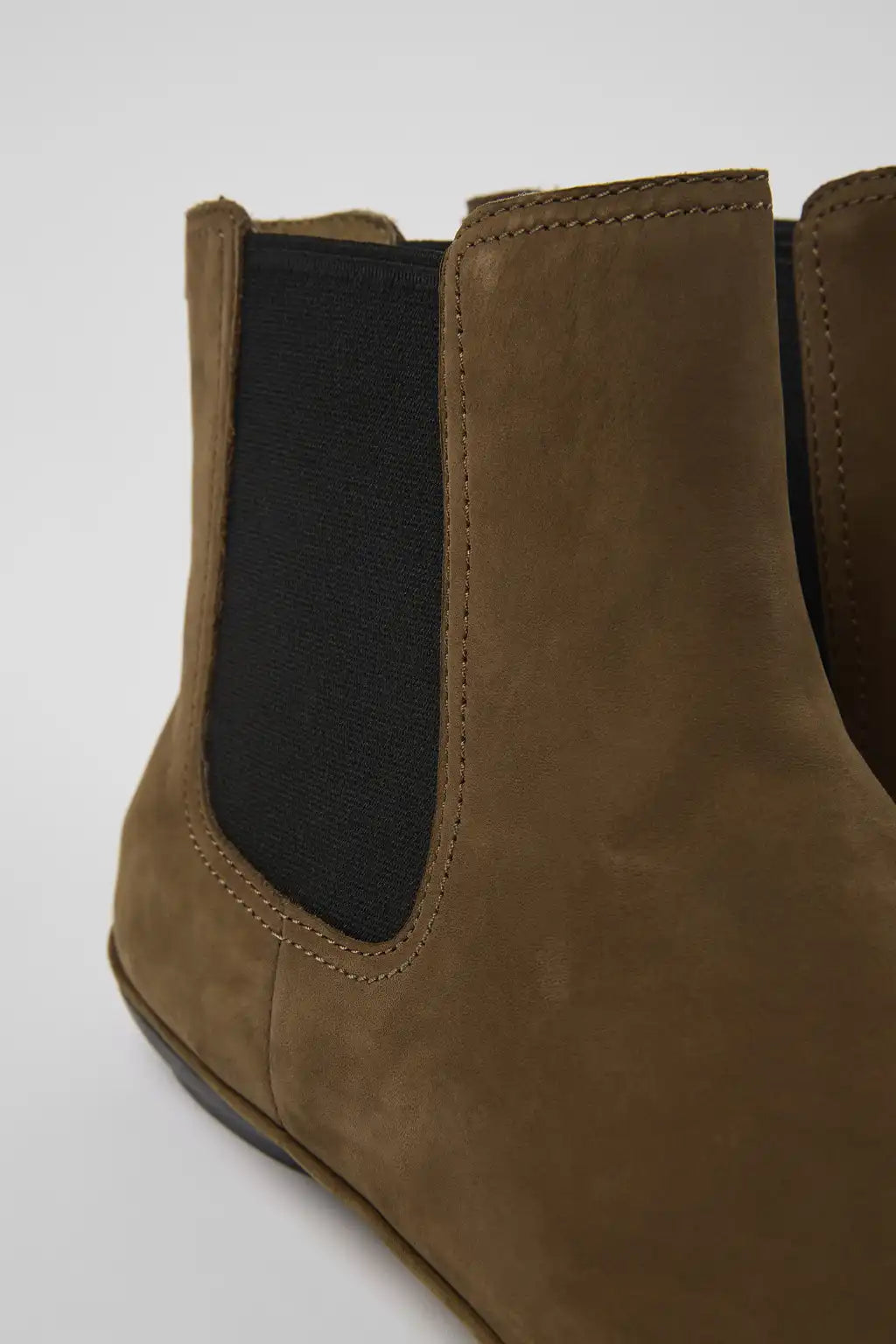 Right Black leather ankle boots