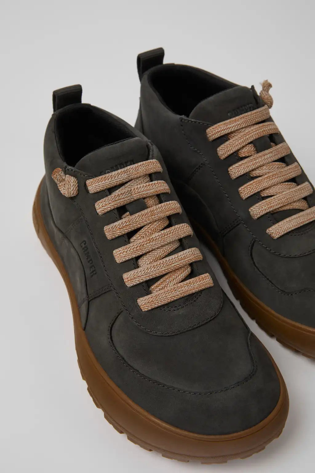 Peu Serra Gray Nubuck Ankle Boots for Women.
