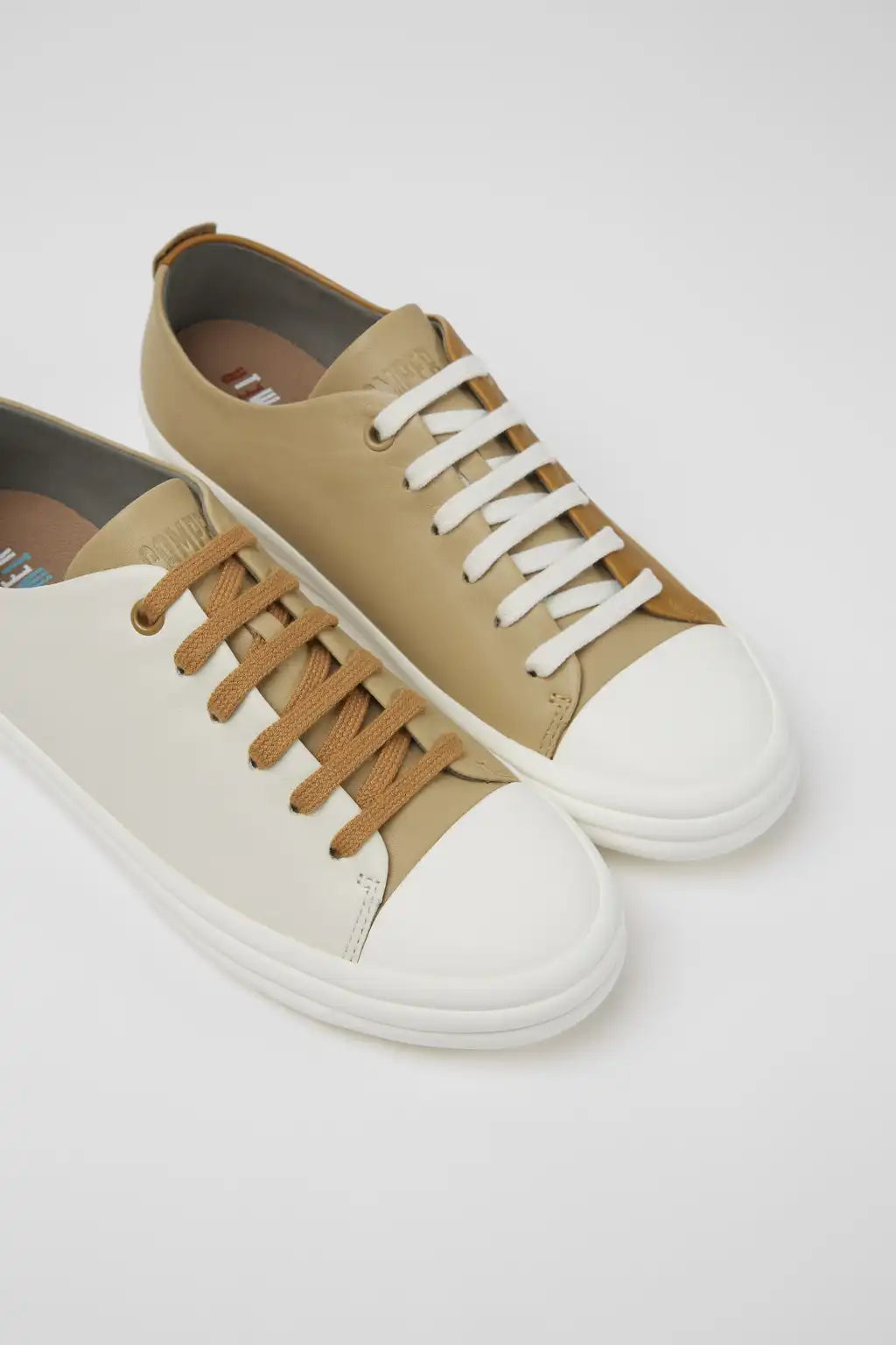 Twins Brown, beige, and white sneakers for women