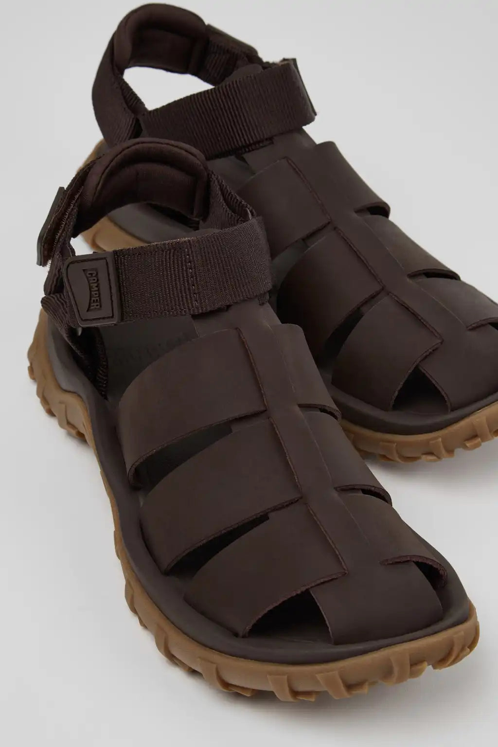 Drift Trail Sandal Brown Leather and Textile Sandals for Men.