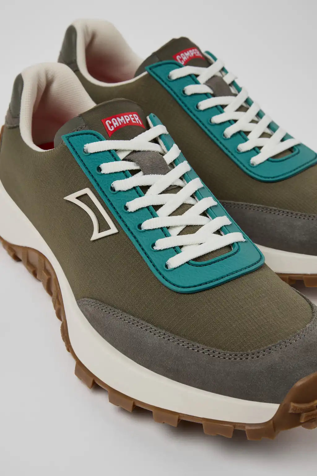 Drift Trail White and Beige Textile and Nubuck Sneakers for Men.