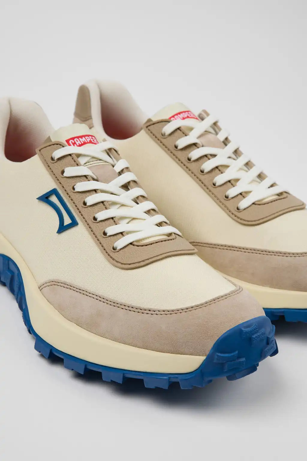 Drift Trail White and Beige Textile and Nubuck Sneakers for Men.