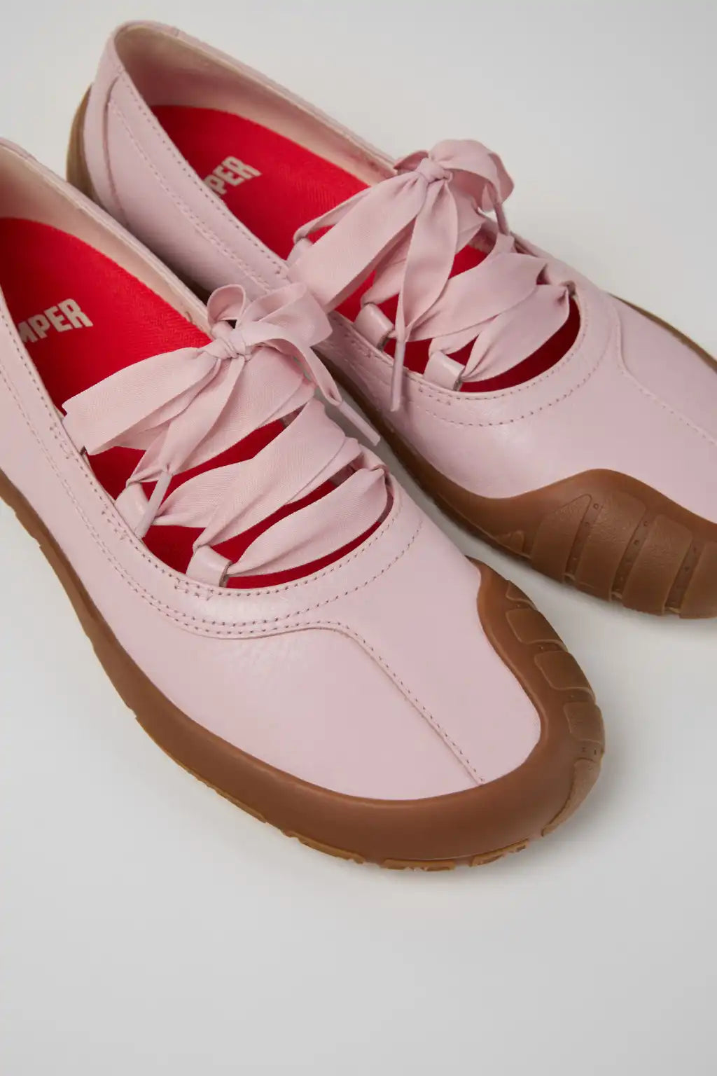 Peu Path+ Brown Leather Ballerinas for Women.
