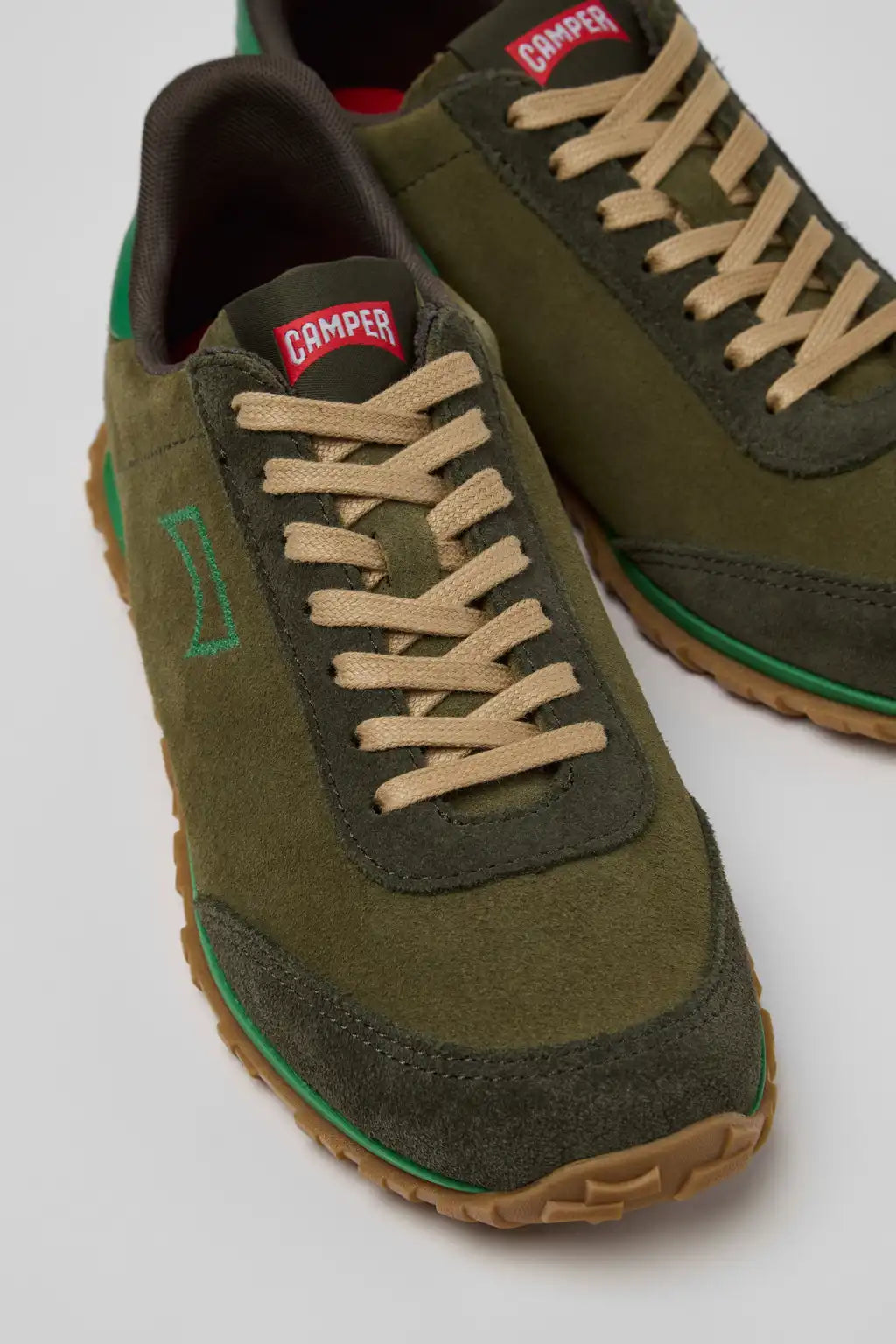 Drift Walk Green Suede and Leather Sneakers for Men.