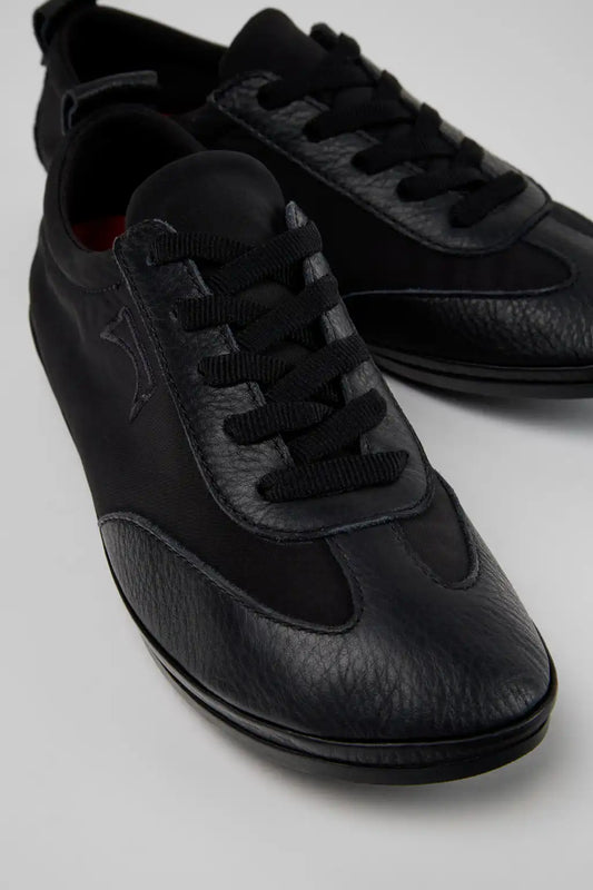 Right Nina Black Textile and Leather Sneakers for Women.