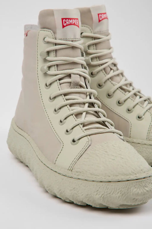 Ground PrimaLoft® MICHELIN Light gray textile and leather ankle boots for women