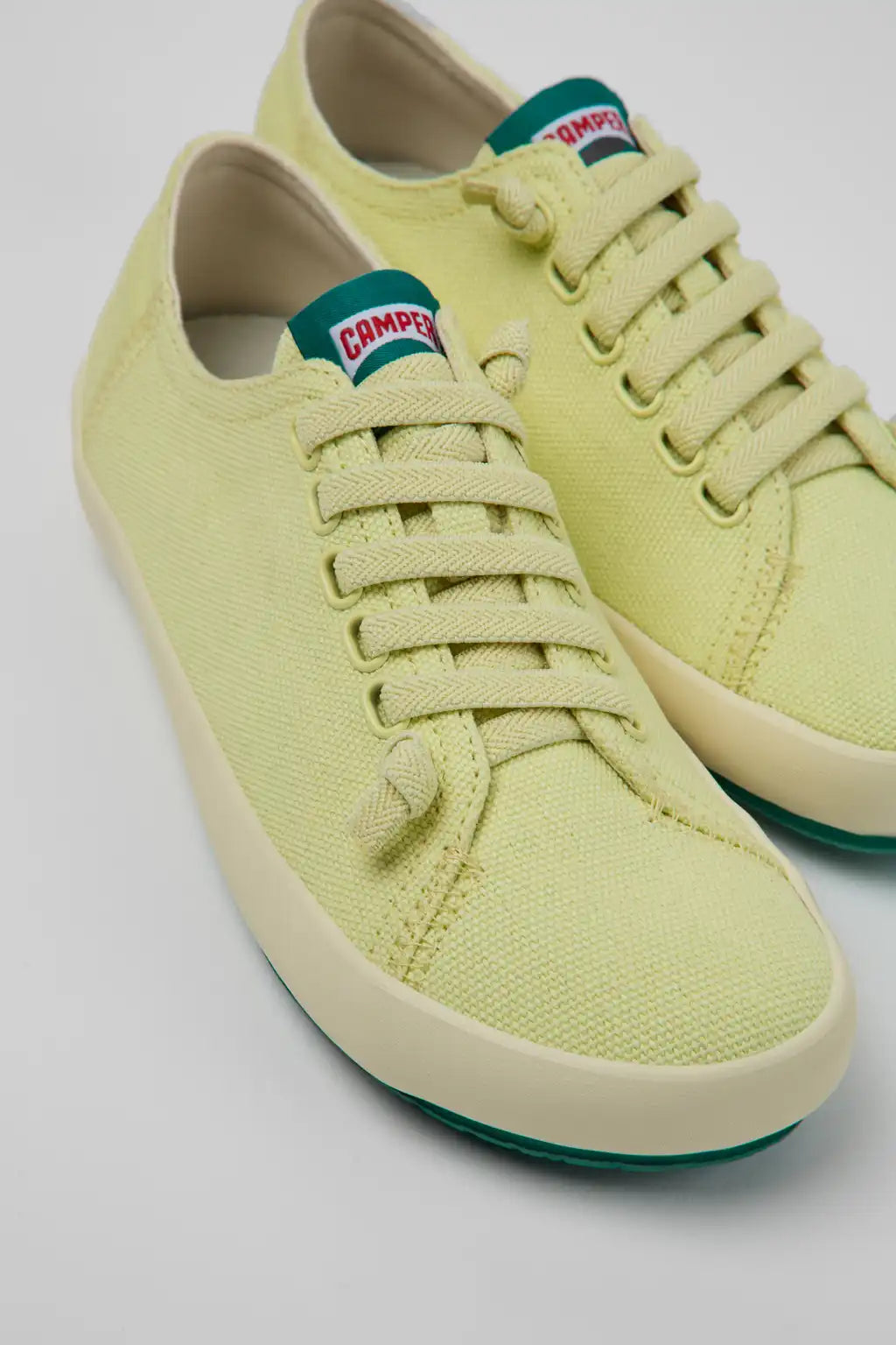 Peu Rambla Green and white textile sneakers for women