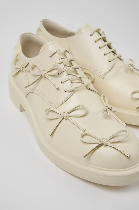 Dean White Leather Men's Shoes.