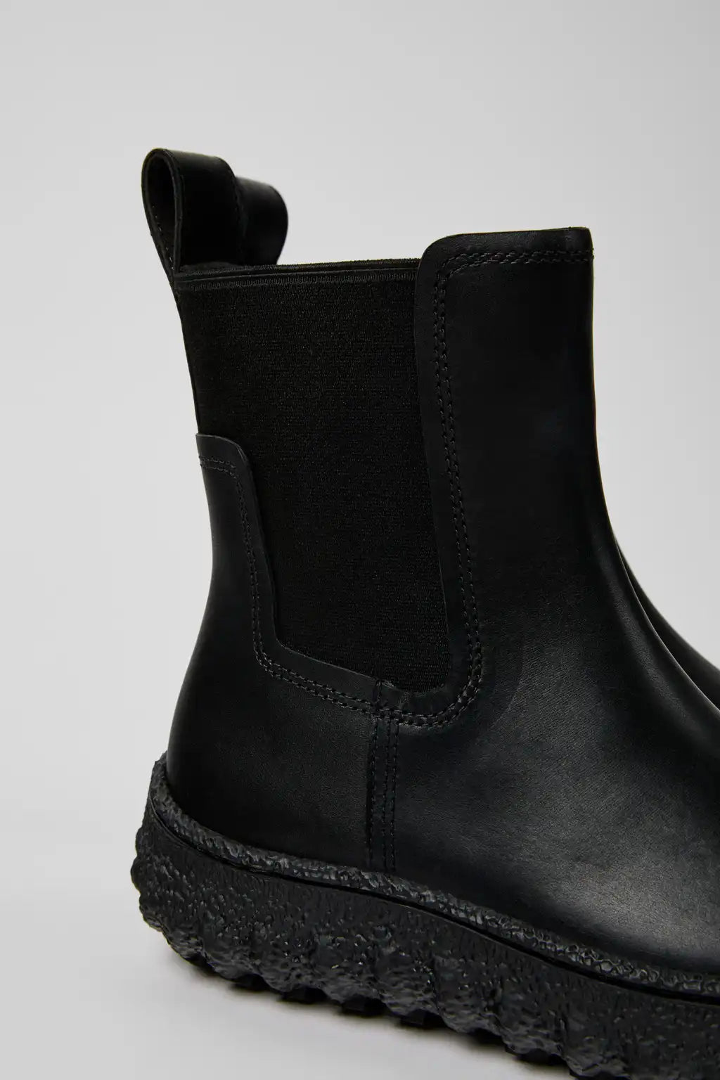 Ground Black Leather Ankle Boots for Women.