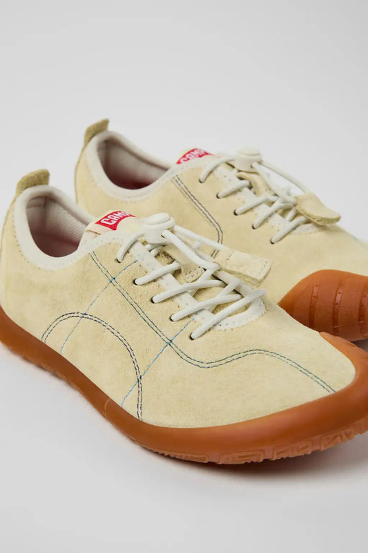 Peu Path Yellow Nubuck Sneakers for kids.