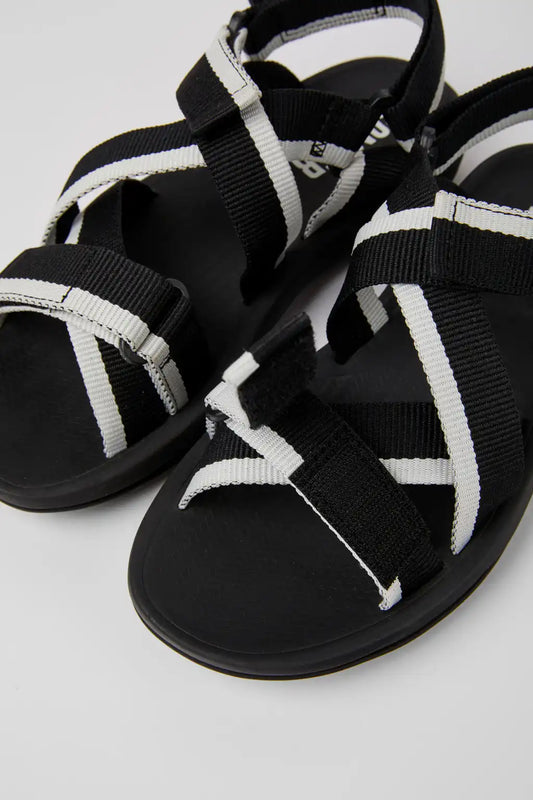 Match Black and white recycled PET sandals for women