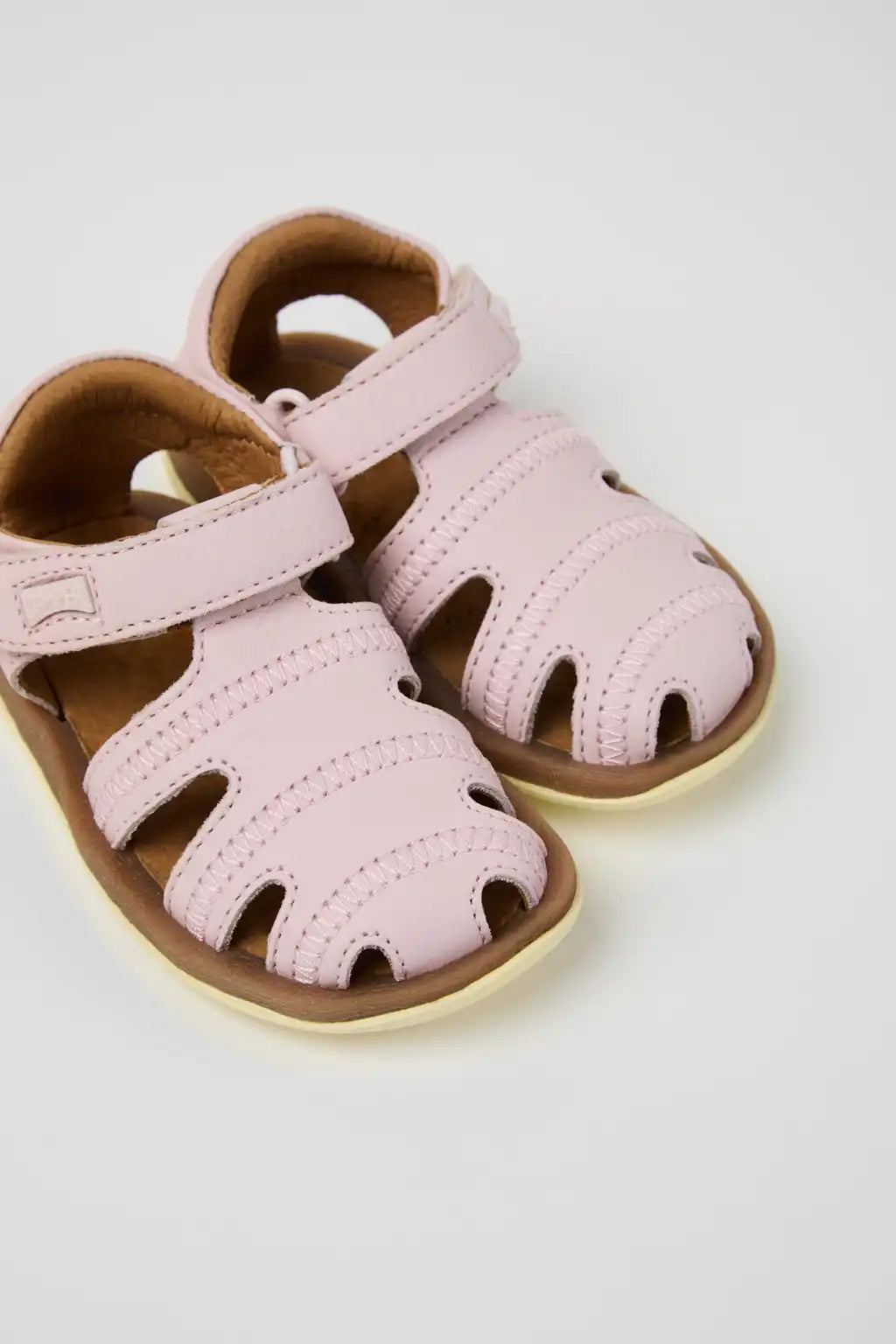 Bicho Brown Leather Closed Sandals for kids.