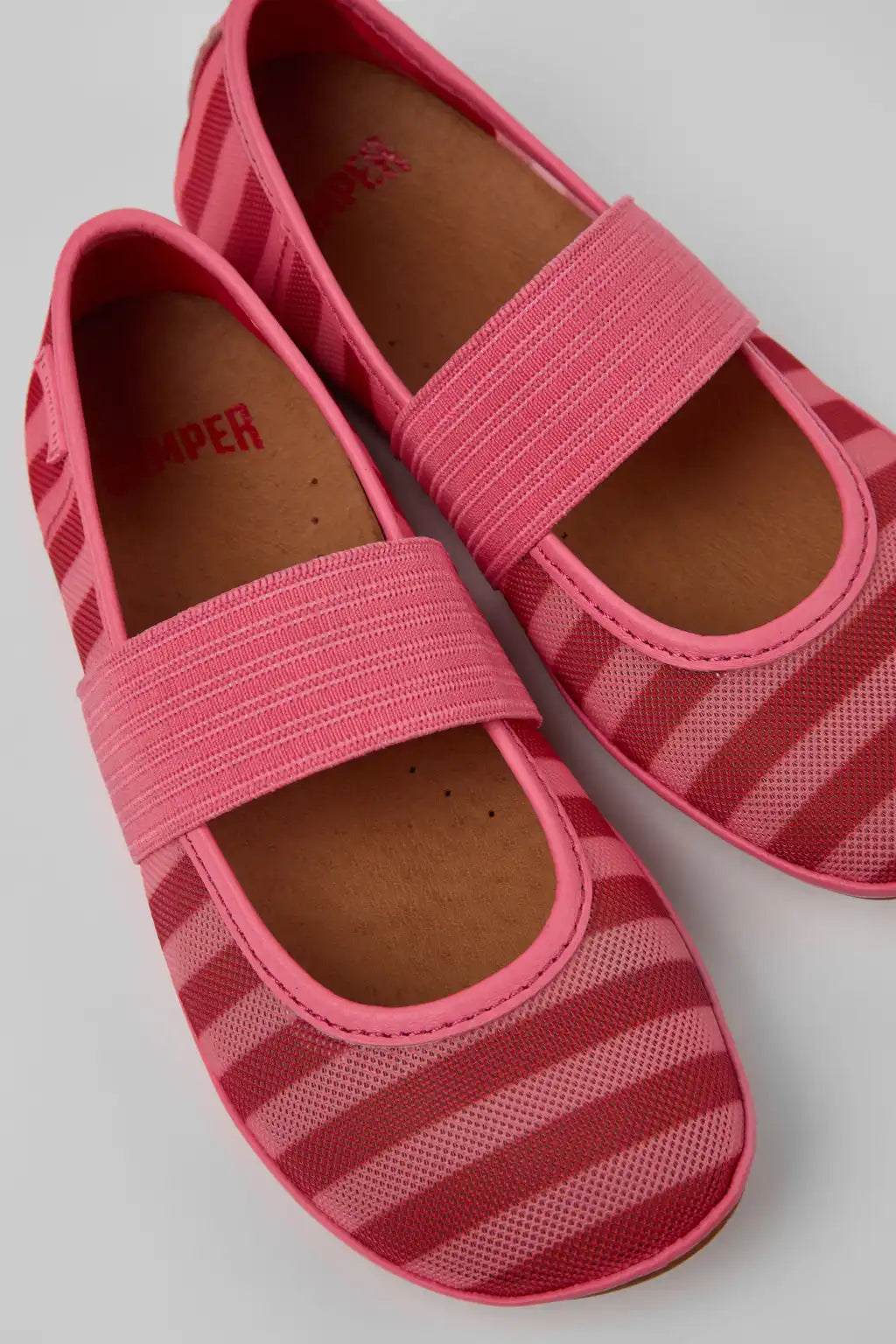 Right Pink Textile and Leather Ballerinas for kids.