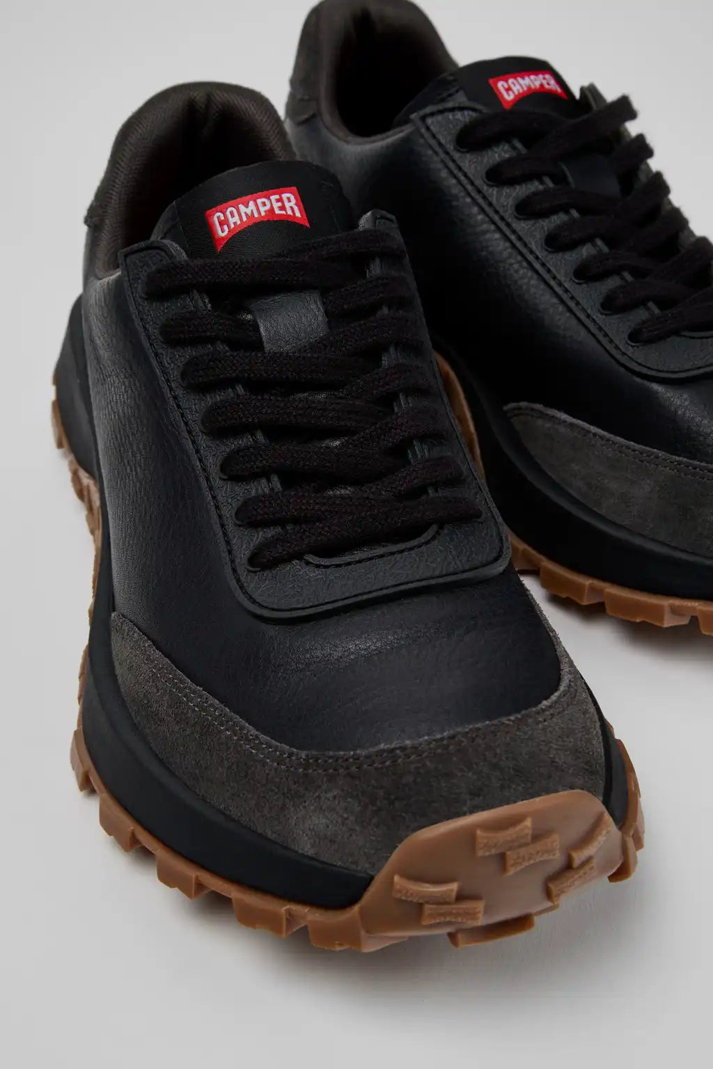 Drift Trail Black Leather and Nubuck Sneakers for Men.