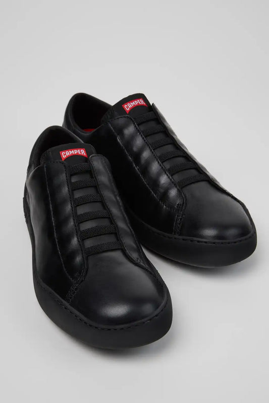 Peu Touring Black Leather Sneakers for Men.