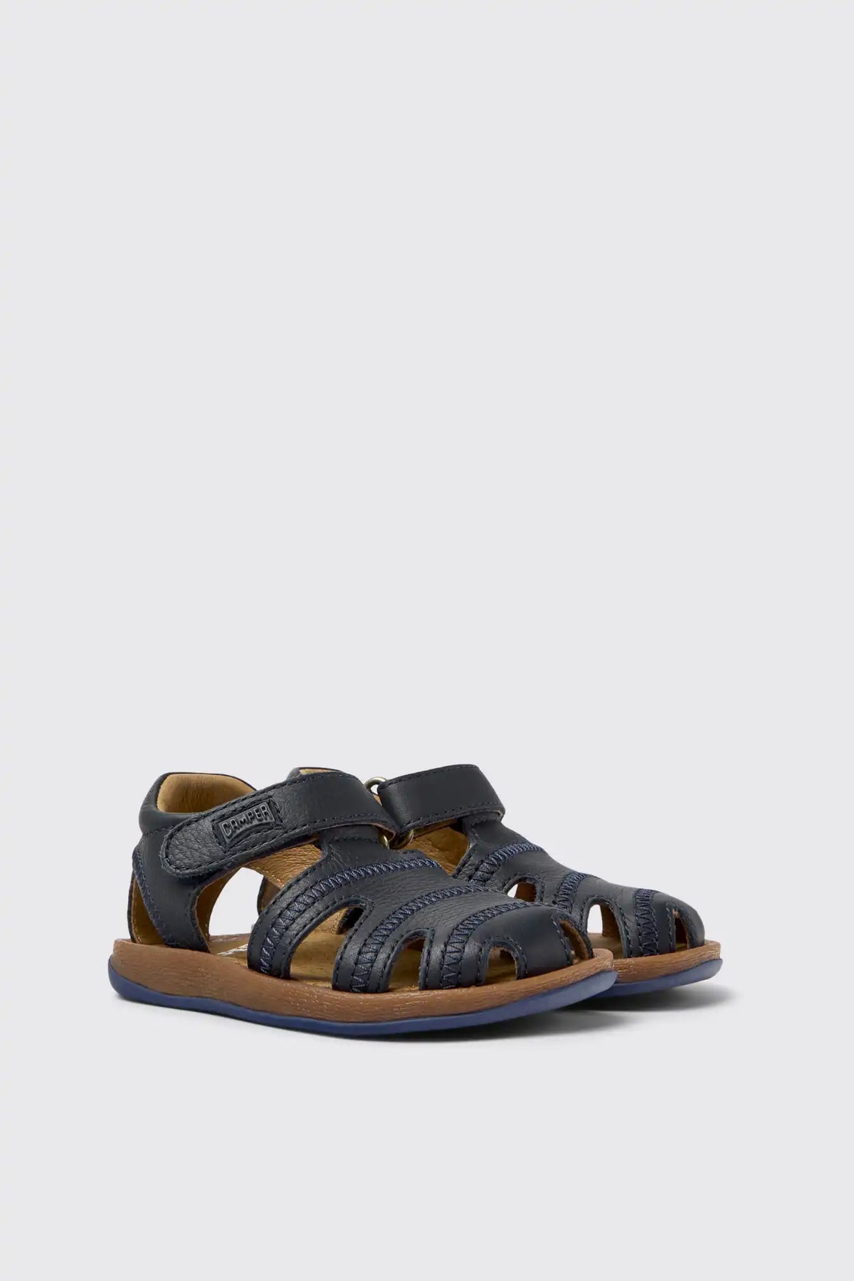 Bicho Brown Leather Closed Sandals for kids.