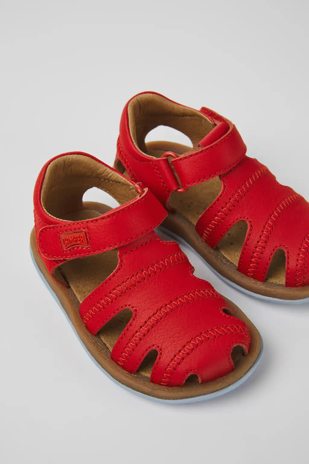 Bicho Brown Leather Closed Sandals for kids.