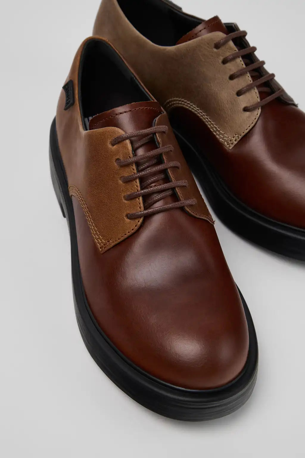Twins Brown Leather Shoes for Women.