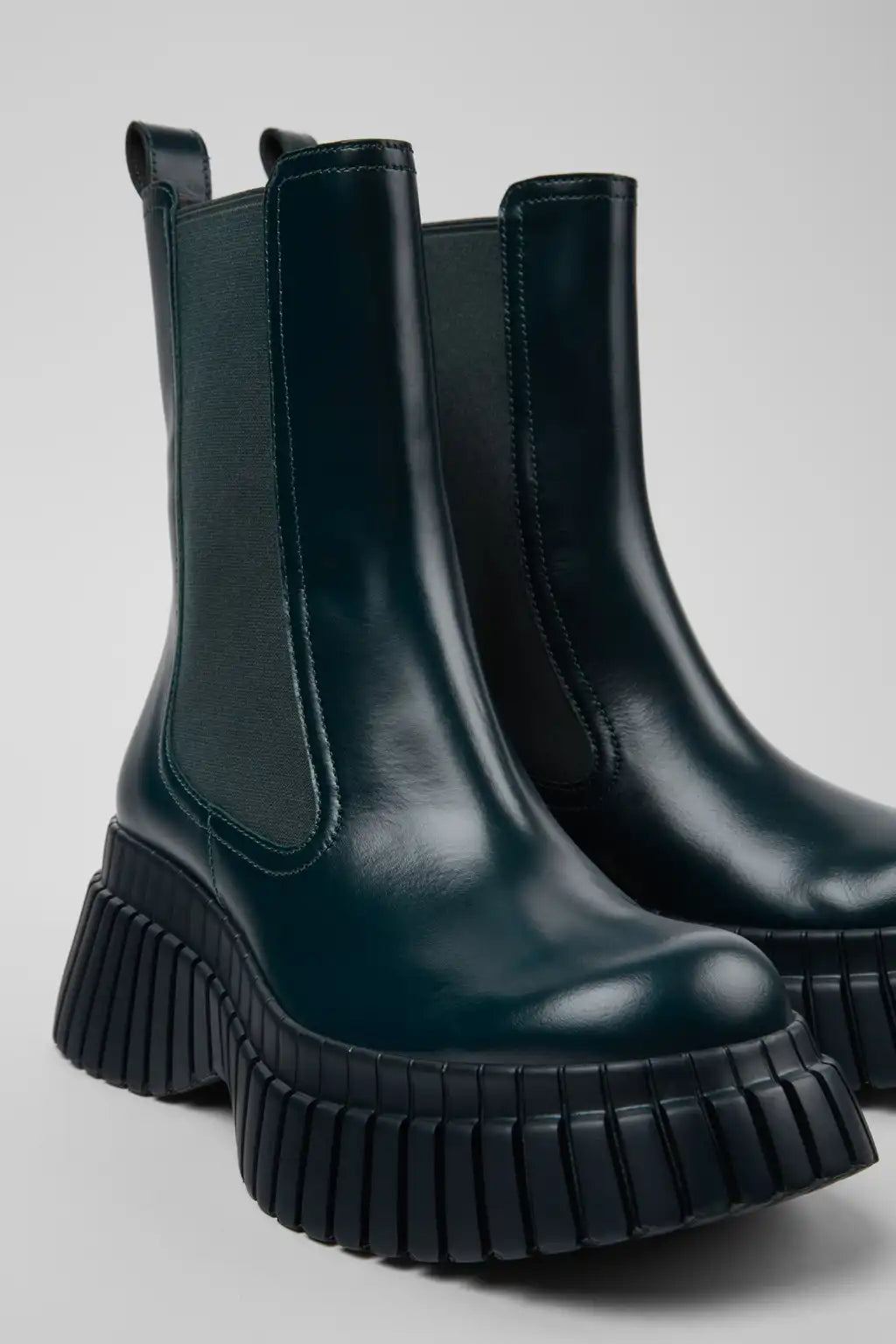 BCN Blue leather boots for women