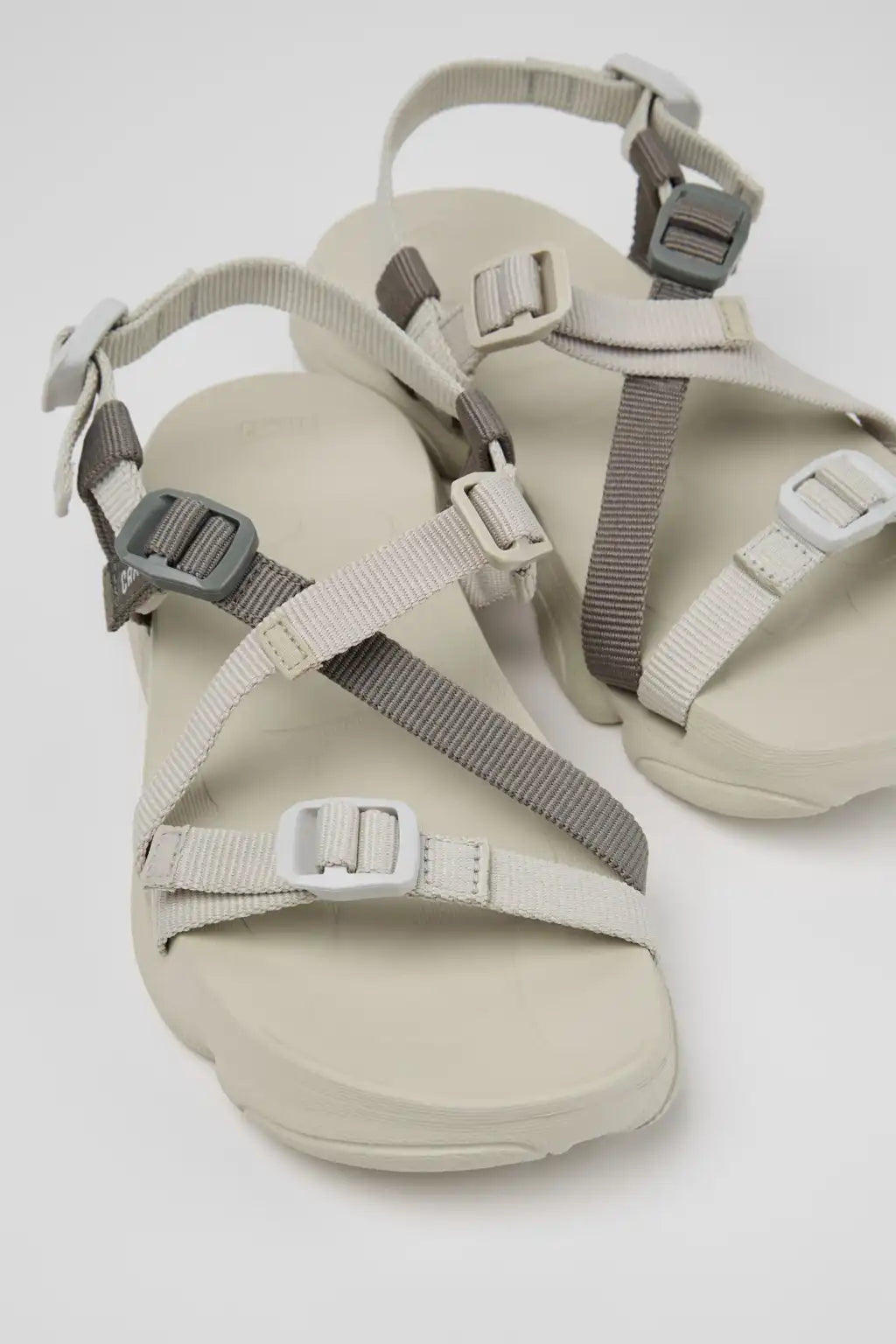 Karst Sandal Gray and Beige Textile Sandals for Women.