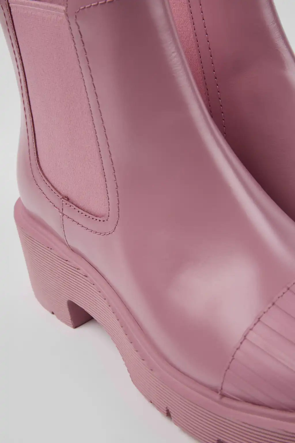 Milah Beige leather Chelsea boots for women