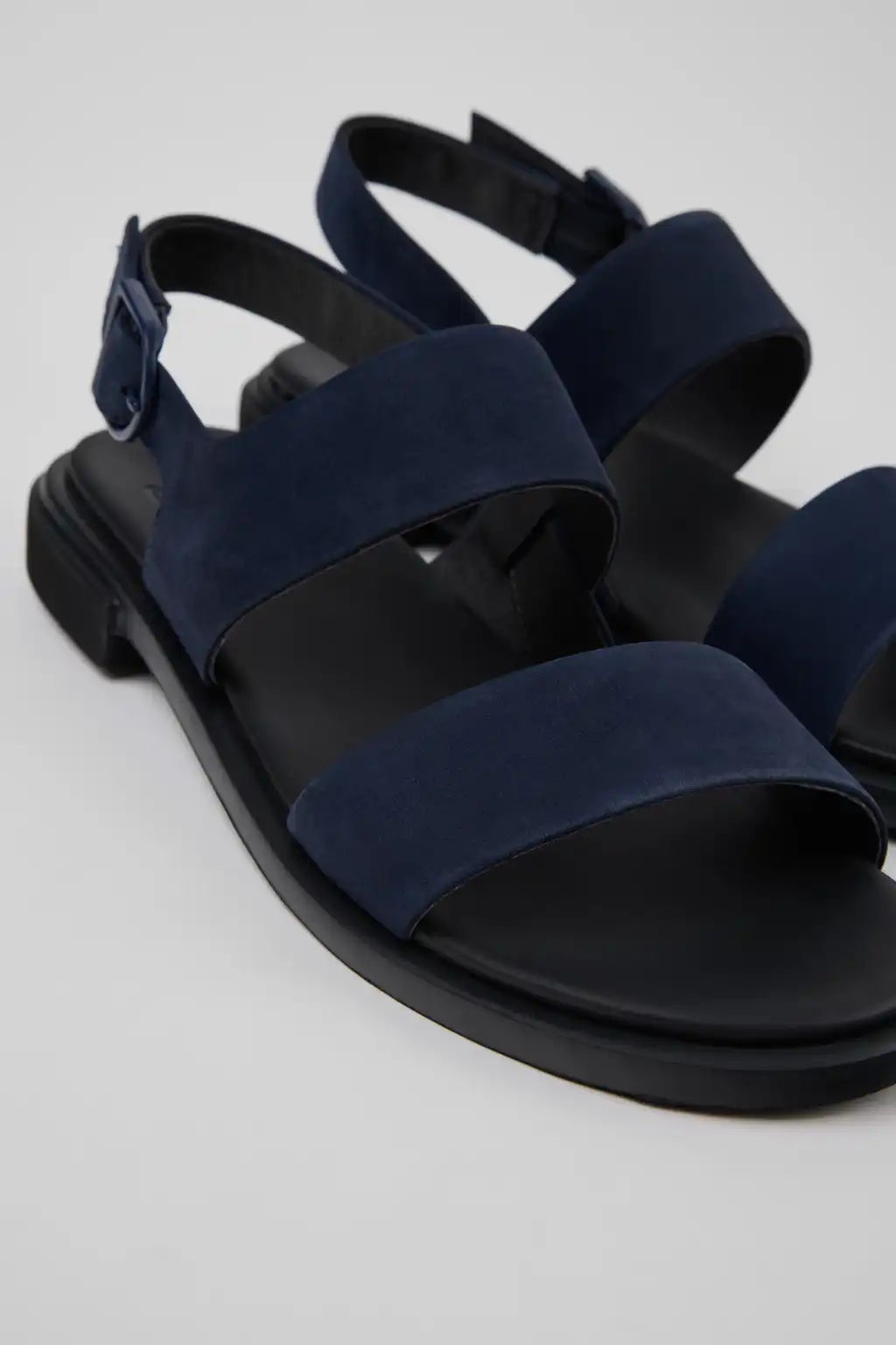 Edy Black Leather Sandals for Women.