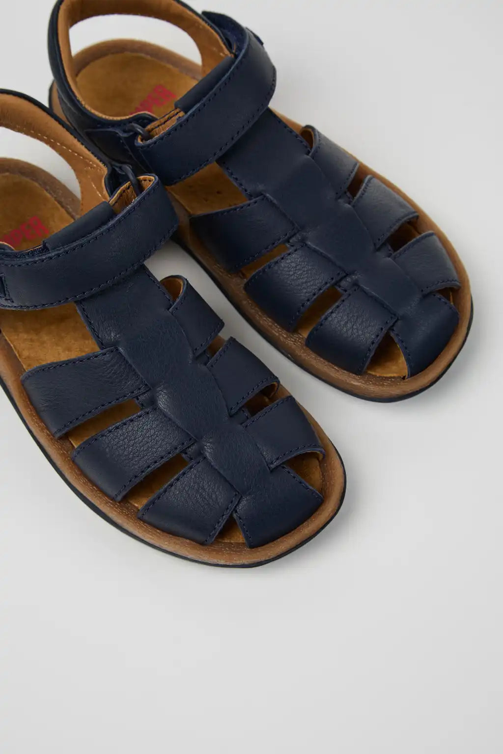 Bicho Blue Leather Closed Sandals for kids.