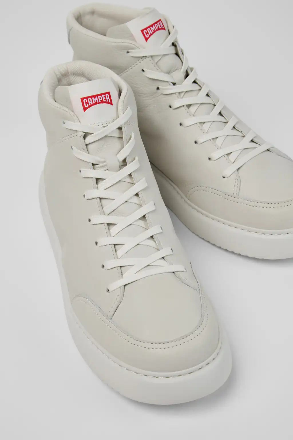 Runner K21 Gray Leather Ankle Boots for Men.