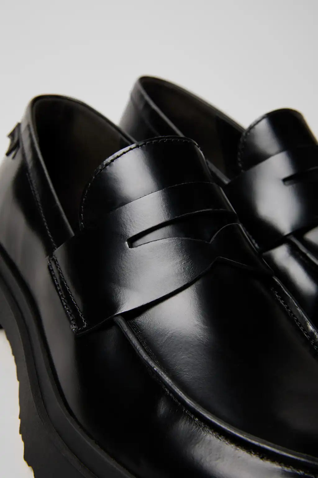 Walden Black Leather Moccasins for Men.