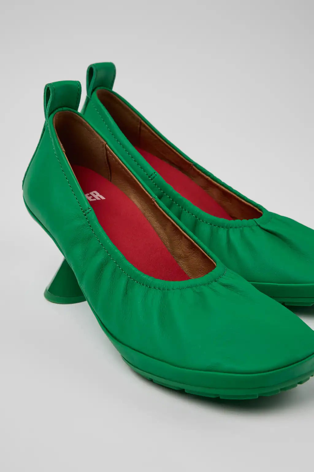 Right Left Brown Nubuck Ballerinas for Women.
