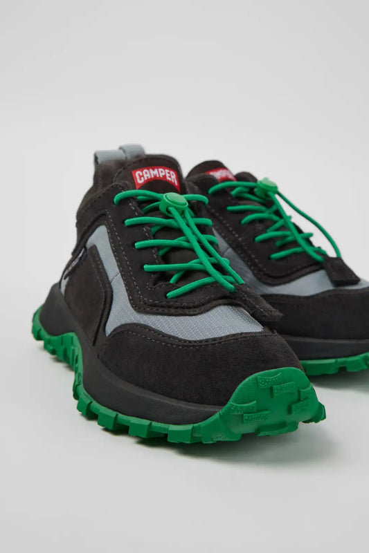 Drift Trail Gray Textile and Nubuck Sneakers for Children.