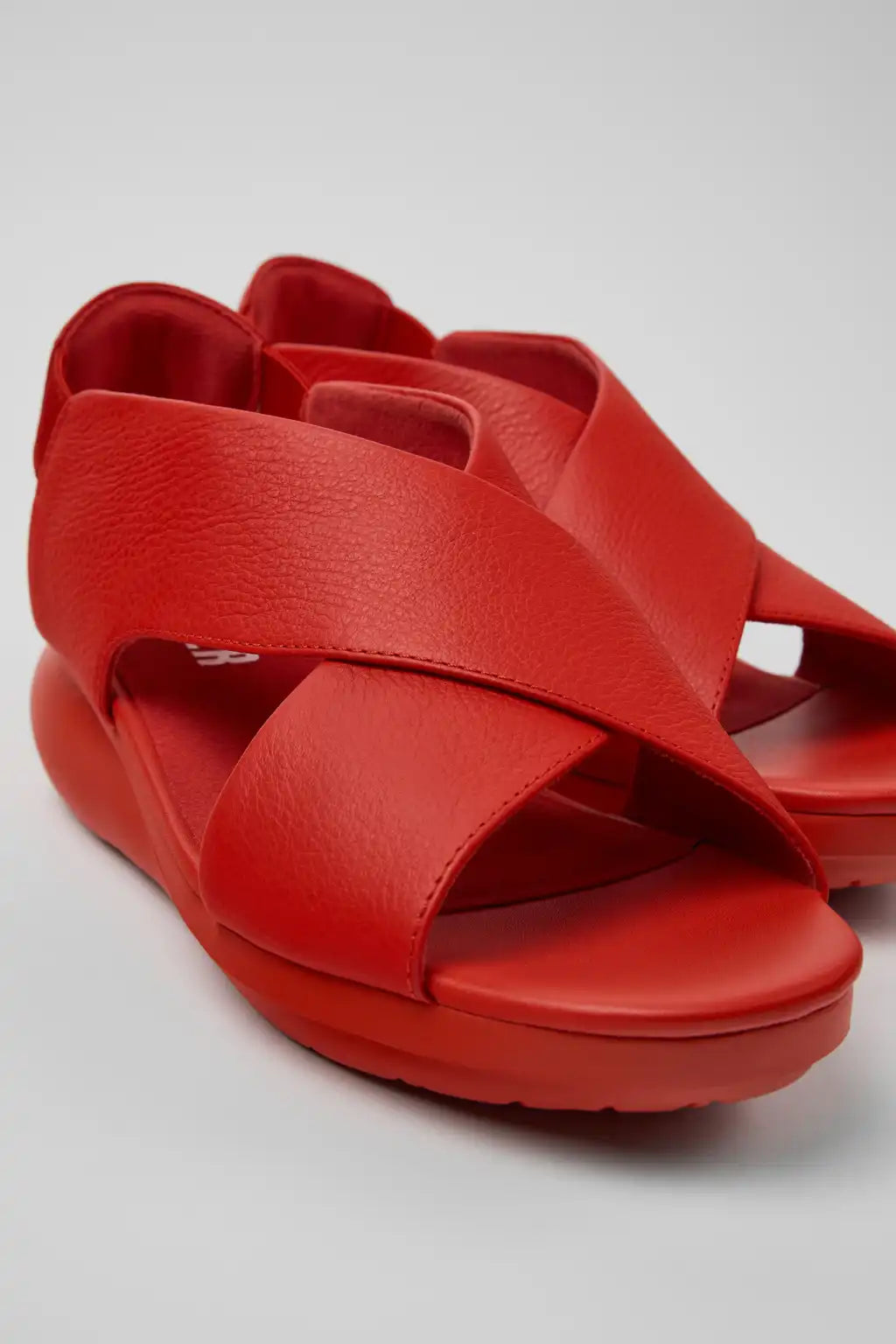 Balloon Black Leather Sandals for Women.
