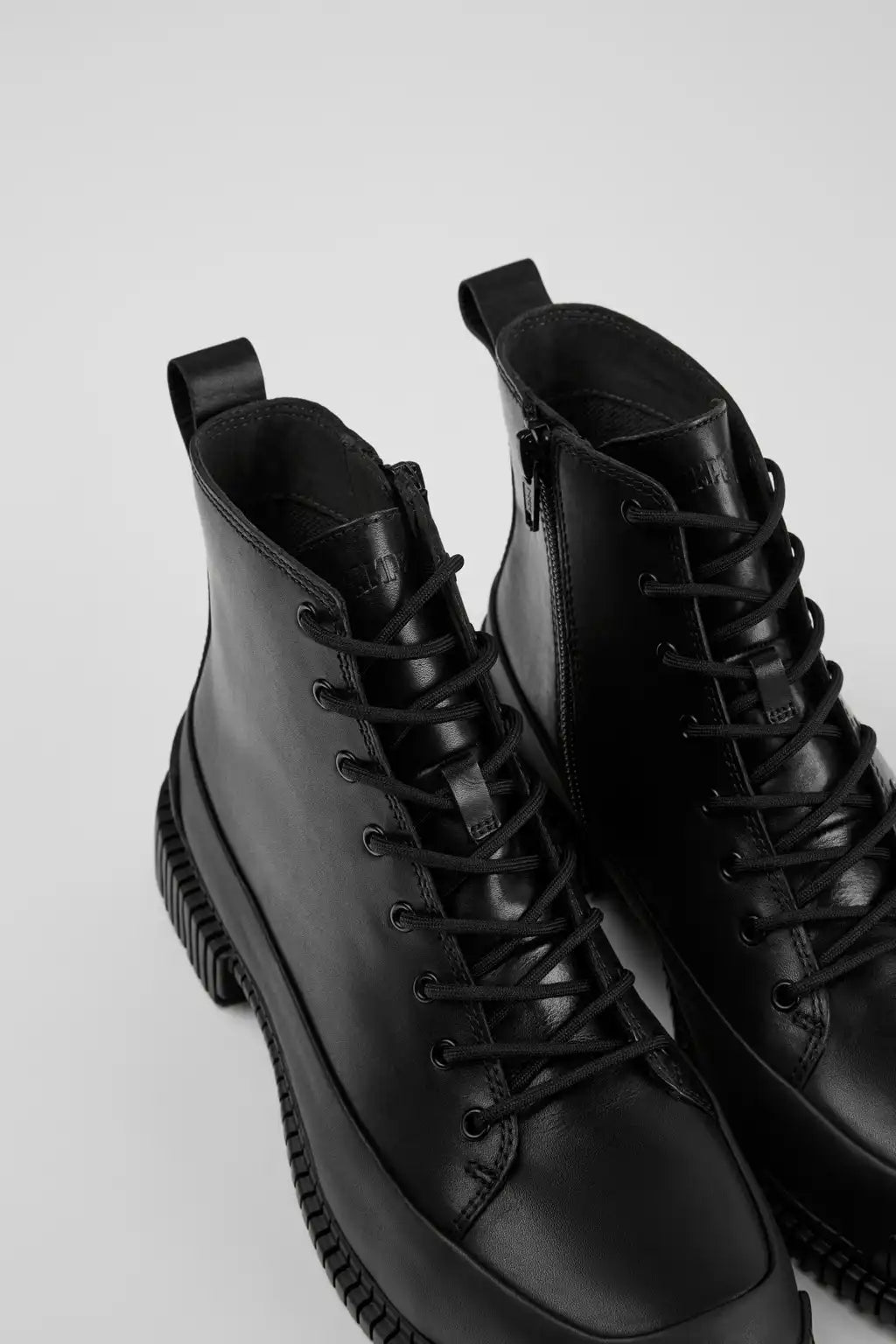 Pix Black Leather Ankle Boots for Women.