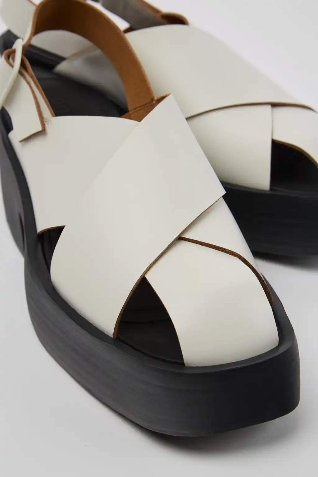 Billie White Leather Sandals for Women.