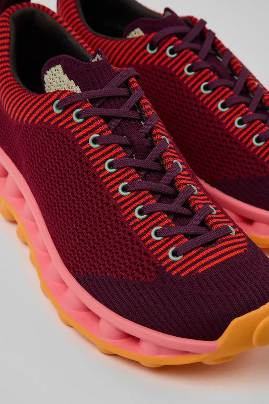 Camper x SUNNEI - PELOTISSIMA Burgundy, Pink and Orange Textile Sneakers for Women.