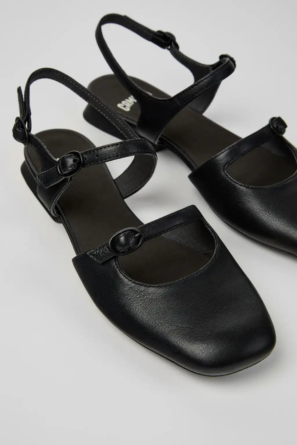 Casi Myra Burgundy Leather Semi-Open Shoes for Women.